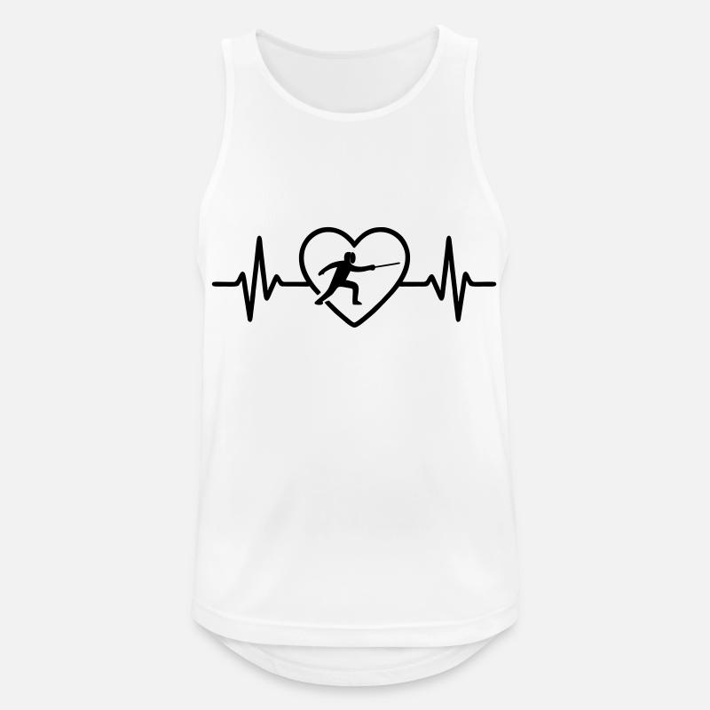 Fechten Herz - Männer Tank Top atmungsaktiv - Weiß