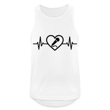 Coeur Karaoké Microphone Chant - Débardeur respirant Homme - blanc - Devant - Nick (188cm)