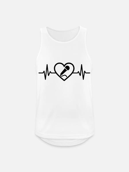 Heart Karaoke Microphone Singing - Men's Breathable Tank Top - white