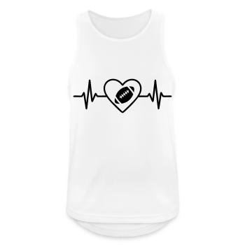 Rugby Herz fürs Spiel - Männer Tank Top atmungsaktiv - Weiß - Vorne - Nick (188cm)