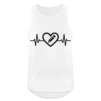 Pencil Drawing Art Heart - Men's Breathable Tank Top - white - Front - Nick (188cm)