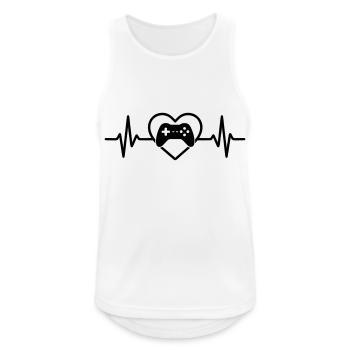 Manette Gamer Heart Gaming - Débardeur respirant Homme - blanc - Devant - Nick (188cm)