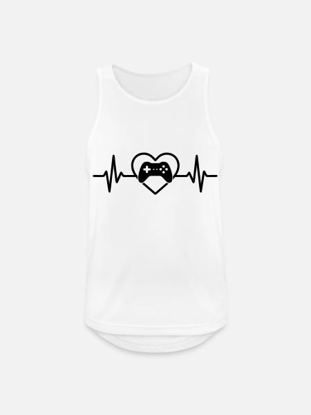 Gamer Controller Heart Gaming - Men's Breathable Tank Top - white