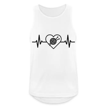 Knitting Wool Balls Heart - Men's Breathable Tank Top - white - Front - Nick (188cm)