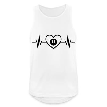 Billard Herz für das Spiel - Männer Tank Top atmungsaktiv - Weiß - Vorne - Nick (188cm)