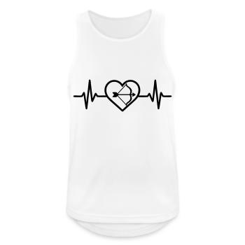 Bogenschießen Herz - Männer Tank Top atmungsaktiv - Weiß - Vorne - Nick (188cm)