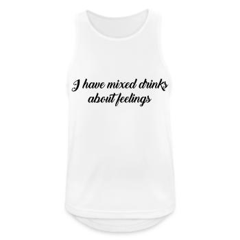mixed drinks text - Men's Breathable Tank Top - white - Front - Nick (188cm)