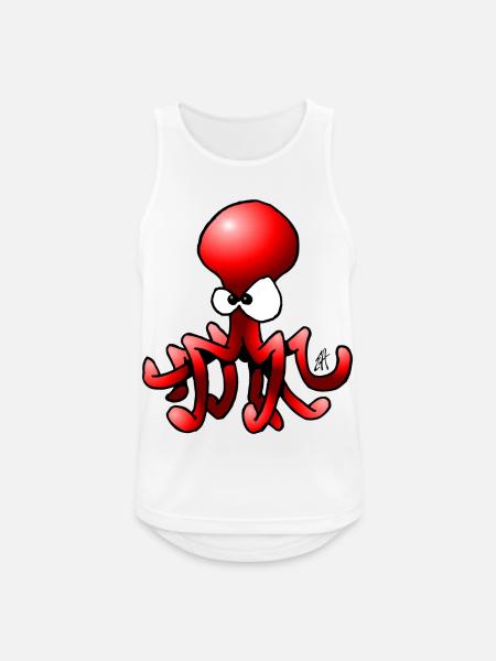 Krake - Tintenfisch - Männer Tank Top atmungsaktiv - Weiß