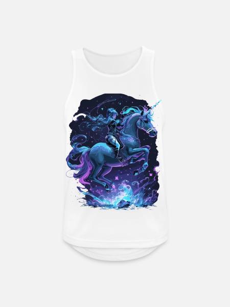Mystisches Einhorn mit Reiterin - Männer Tank Top atmungsaktiv - Weiß