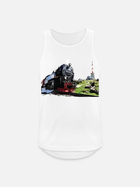 Dampflok am Brocken im Harz - Männer Tank Top atmungsaktiv - Weiß