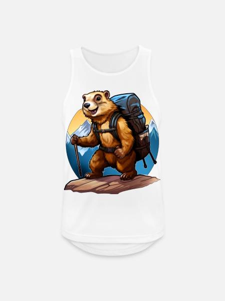 Murmeltier Bergsteiger / Wandern Murmeltiere - Männer Tank Top atmungsaktiv - Weiß