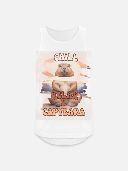Chill Relax Capybara – Cute Calm Animal Design - Männer Tank Top atmungsaktiv - Weiß