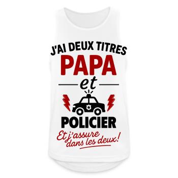 Vater-und-Polizist-Weihnachts-Vatertagsgeschenk-Idee - Männer Tank Top atmungsaktiv - Weiß - Vorne - Nick (188cm)