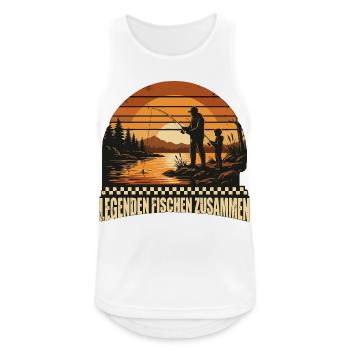 Legenden Fischen Zusammen Angeln - Männer Tank Top atmungsaktiv - Weiß - Vorne - Nick (188cm)