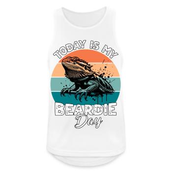 Bartagame - Männer Tank Top atmungsaktiv - Weiß - Vorne - Nick (188cm)
