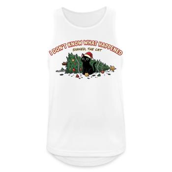 Weihnachtskatze Baum umgeworfen Lustiger Spruch - Männer Tank Top atmungsaktiv - Weiß - Vorne - Nick (188cm)