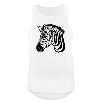 zebra dark - Männer Tank Top atmungsaktiv - Weiß - Vorne - Nick (188cm)