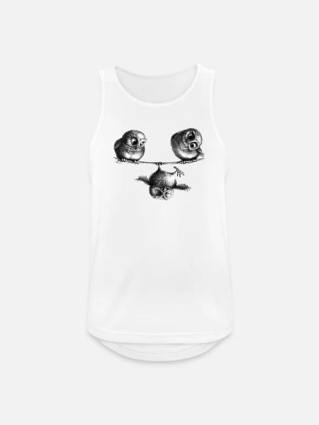 Drei Eulen - Freiheit und Spaß - Männer Tank Top atmungsaktiv - Weiß