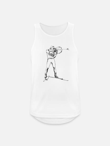 Biathlon - Männer Tank Top atmungsaktiv - Weiß