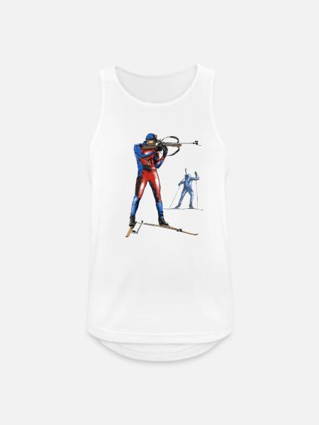 Biathlon - Männer Tank Top atmungsaktiv - Weiß