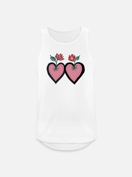 MidCenturyStyle Herzen - Männer Tank Top atmungsaktiv - Weiß