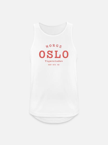 Oslo Tigerstaden Emblem 872AD - Männer Tank Top atmungsaktiv - Weiß
