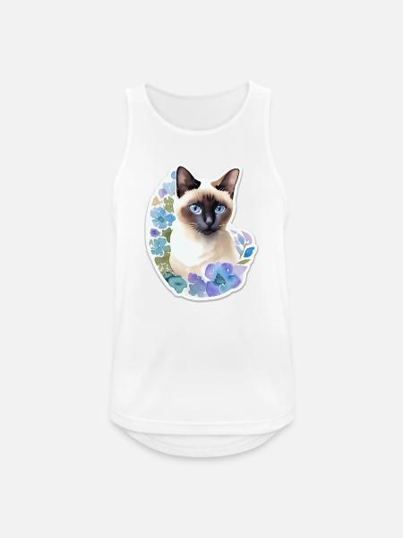 Siamkatze - Männer Tank Top atmungsaktiv - Weiß