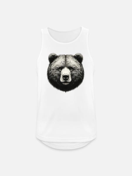 Bär - Männer Tank Top atmungsaktiv - Weiß