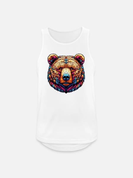 Bär - Männer Tank Top atmungsaktiv - Weiß