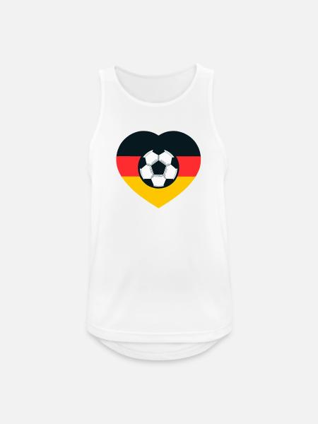Deutschland Herz Fußball Emblem - Männer Tank Top atmungsaktiv - Weiß