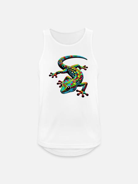 Gecko - Männer Tank Top atmungsaktiv - Weiß