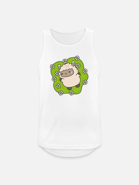 Blühendes Lamm, das zwischen Gänseblümchen tanzt - Männer Tank Top atmungsaktiv - Weiß