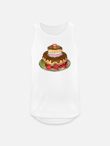 Kuchen - Männer Tank Top atmungsaktiv - Weiß