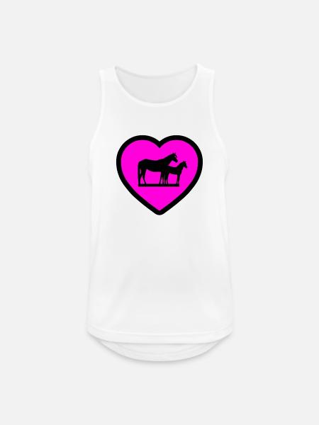 Pferde - Männer Tank Top atmungsaktiv - Weiß
