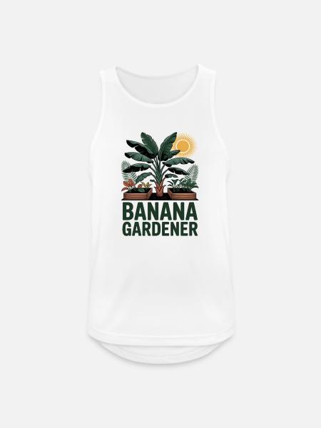Banana Gardener Tropischer Garten - Männer Tank Top atmungsaktiv - Weiß