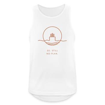 50. Geburtstagsgeschenk – 50. Immer noch kein Plan. - Männer Tank Top atmungsaktiv - Weiß - Vorne - Nick (188cm)