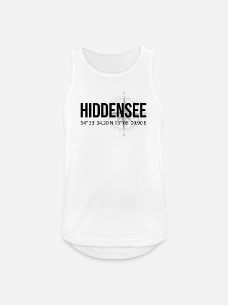 Koordinaten Hiddensee - Männer Tank Top atmungsaktiv - Weiß