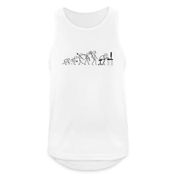 Evolution Computerarbeit - Männer Tank Top atmungsaktiv - Weiß - Vorne - Nick (188cm)