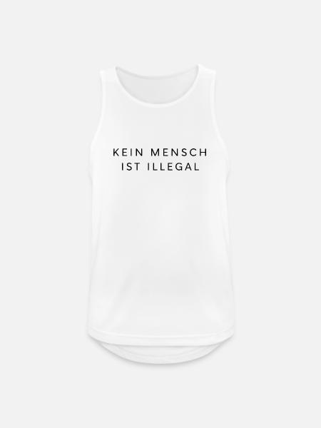 Kein Mensch ist illegal Statement Human Rights - Männer Tank Top atmungsaktiv - Weiß