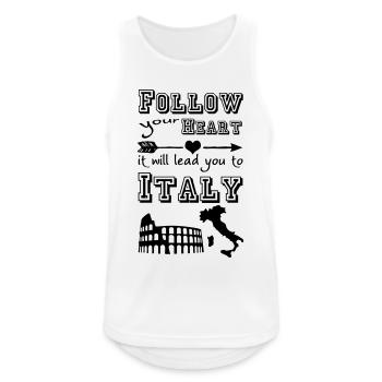 Heart leads you to Italy Italien Geschenk - Männer Tank Top atmungsaktiv - Weiß - Vorne - Nick (188cm)