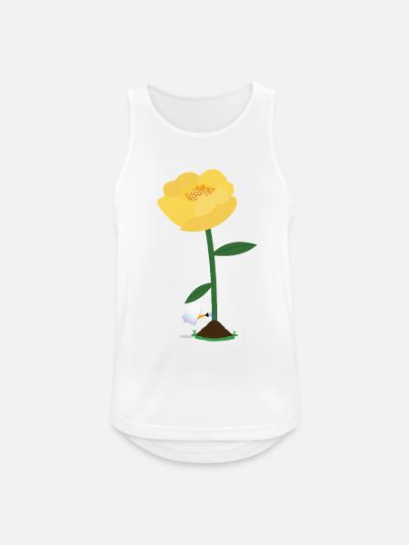 Gelbe Blume mit Geister-Gießkanne - Männer Tank Top atmungsaktiv - Weiß