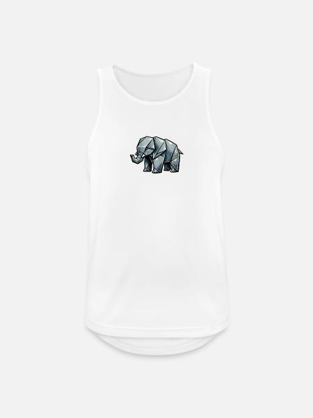 Origami Elefant Metallisch - Männer Tank Top atmungsaktiv - Weiß
