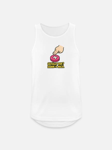 Gefällt dir? Dann + mich – Social Media Fun Shirt - Männer Tank Top atmungsaktiv - Weiß