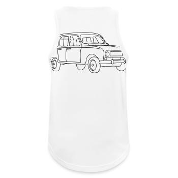 R4 (Voiture) - Débardeur respirant Homme - blanc - Dos - Nick (188cm)