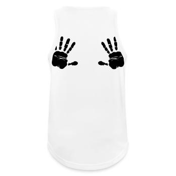 Hands - Boobs - Tits - Men's Breathable Tank Top - white - Back - Nick (188cm)