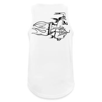 Tune it! - Männer Tank Top atmungsaktiv - Weiß - Hinten - Nick (188cm)