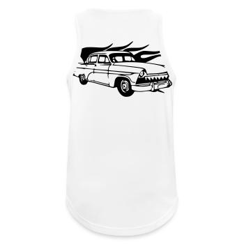 oldtimer - Männer Tank Top atmungsaktiv - Weiß - Hinten - Nick (188cm)