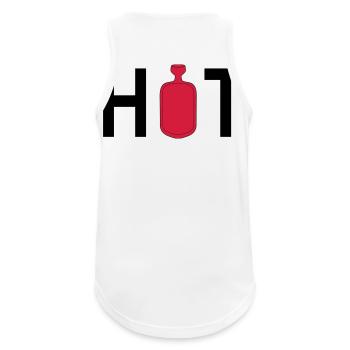 Heisse Flasche - Männer Tank Top atmungsaktiv - Weiß - Hinten - Nick (188cm)