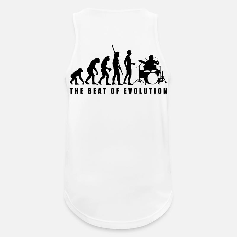evolution_drummer_c_1c - Männer Tank Top atmungsaktiv - Weiß