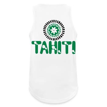 polynesian tattoo tahiti map tiare - Débardeur respirant Homme - blanc - Dos - Nick (188cm)
